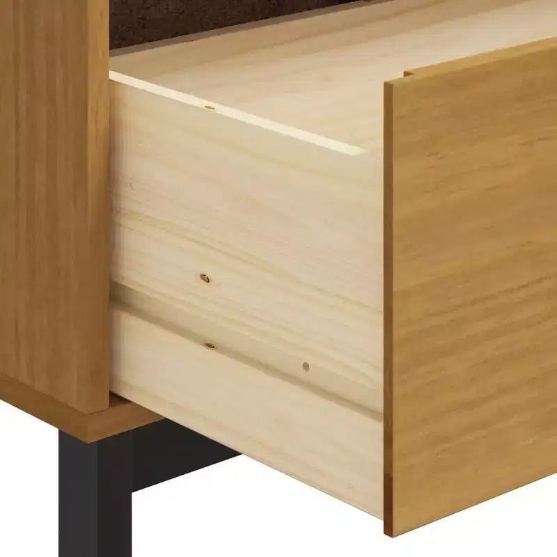 vidaXL FLAM Madia con anta in vetro 110x40x80 cm Legno massello di pino