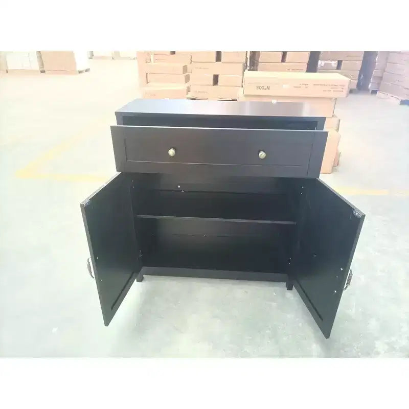 TUYOHW Mobile Dispensa per Cucina, Credenza con Ante Scorrevoli a Stile Barn, Cassetto, Ripiano Regolabile, Tavolo Consolle per Cucina, Sala da Pranzo, Ingresso