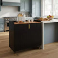 Black Small Sideboard Buffet Cabinet, Fluted Doors, Built-in Wine Rack for Dining or Living Room