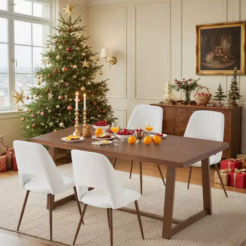 Tavolo da pranzo in legno massiccio EROMMY da 183 cm per 6 persone