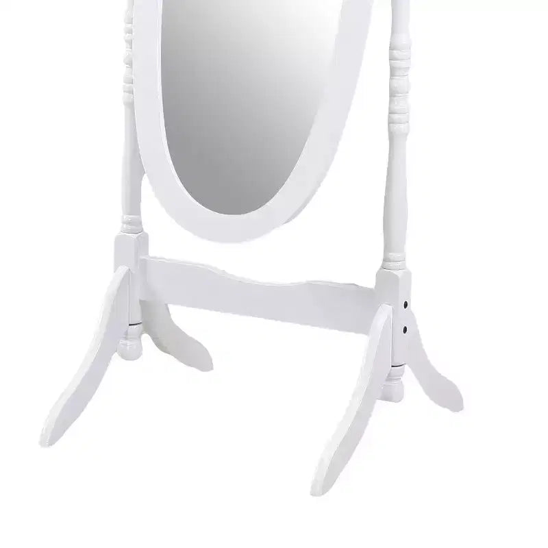 Specchio decorativo a figura intera Anna Style per camera da letto, spogliatoio, specchio tradizionale a piantana con cornice in legno, bianco