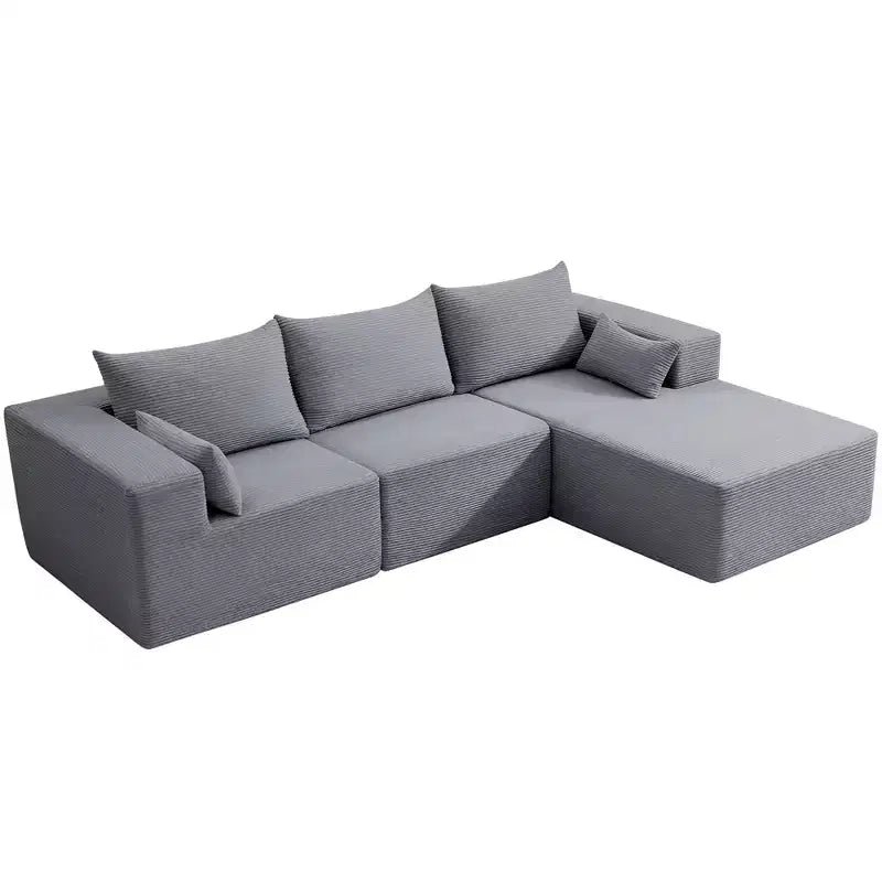 Divano componibile a L Hyleory Modern con chaise longue, confezione compressa