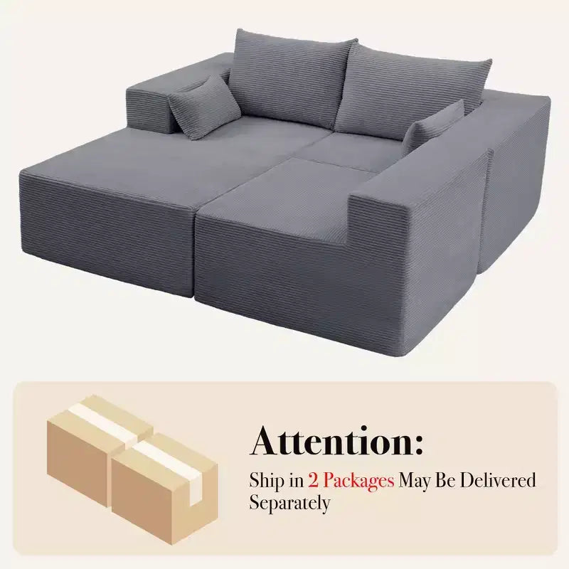 Divano componibile a L Hyleory Modern con chaise longue, confezione compressa