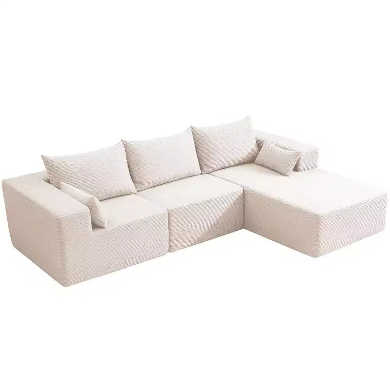 Divano componibile a L Hyleory Modern con chaise longue, confezione compressa
