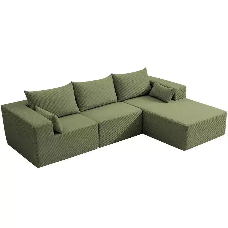 Divano componibile a L Hyleory Modern con chaise longue, confezione compressa