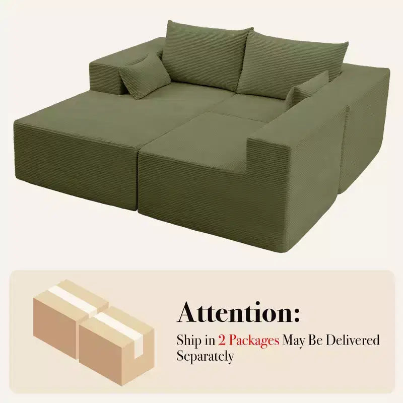 Divano componibile a L Hyleory Modern con chaise longue, confezione compressa