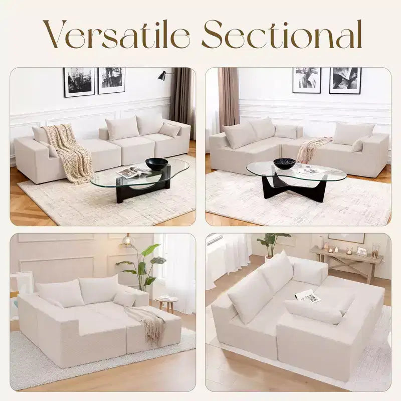 Divano componibile a L Hyleory Modern con chaise longue, confezione compressa