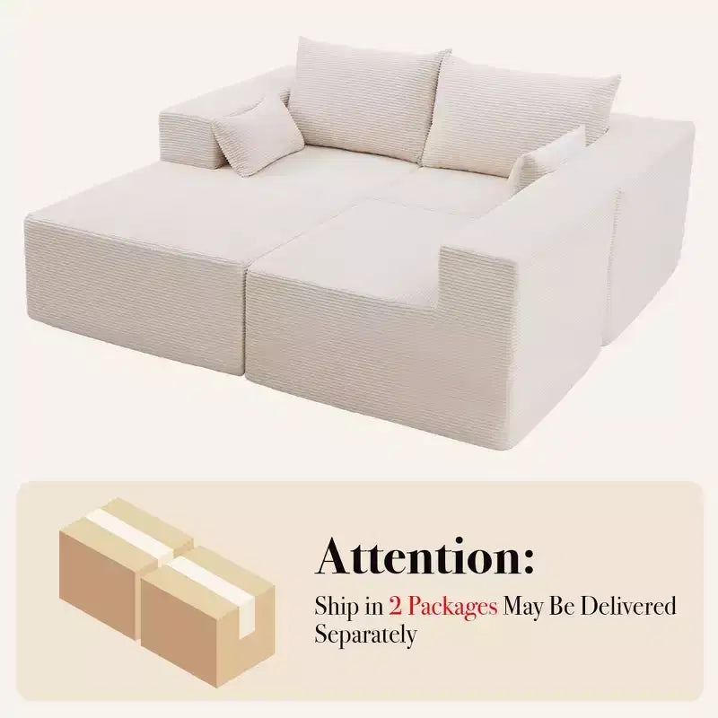Divano componibile a L Hyleory Modern con chaise longue, confezione compressa