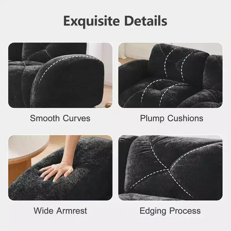 Clihome Tessuto morbido in velluto a forma di L, fondo in spugna ad alta densità 32D, fondo dal design ergonomico, design antiscivolo, combinazione libera, pouf mobile