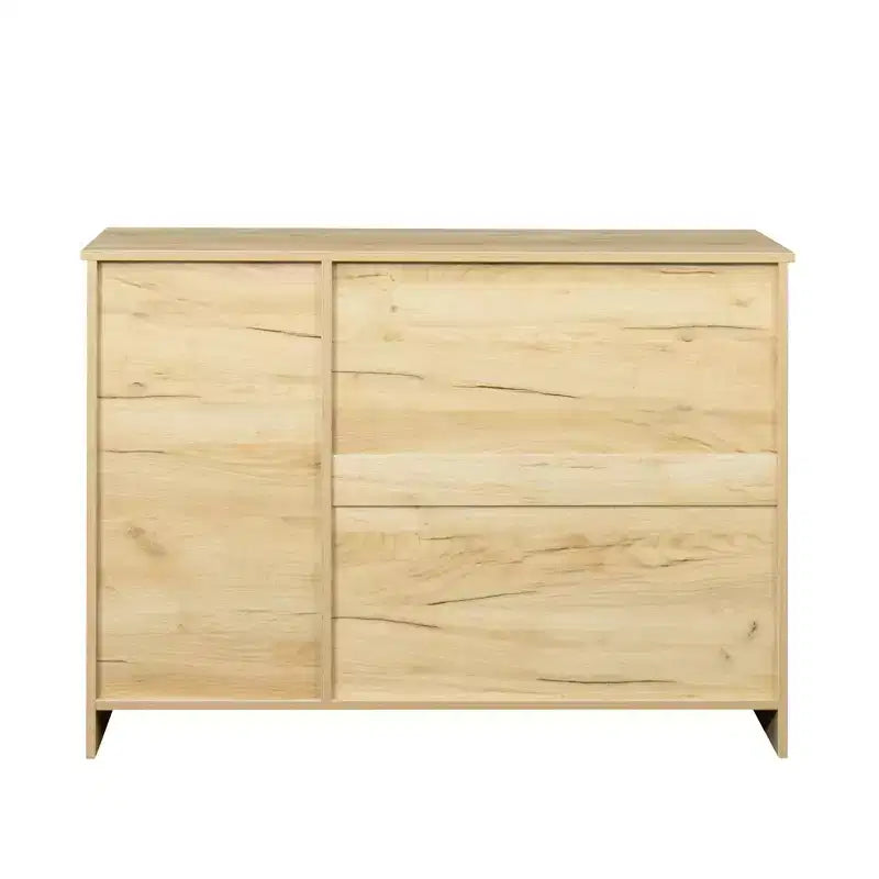 Credenza a buffet, mobile contenitore da cucina con 3 ante, 2 cassetti e ripiani per cucina, soggiorno, sala da pranzo