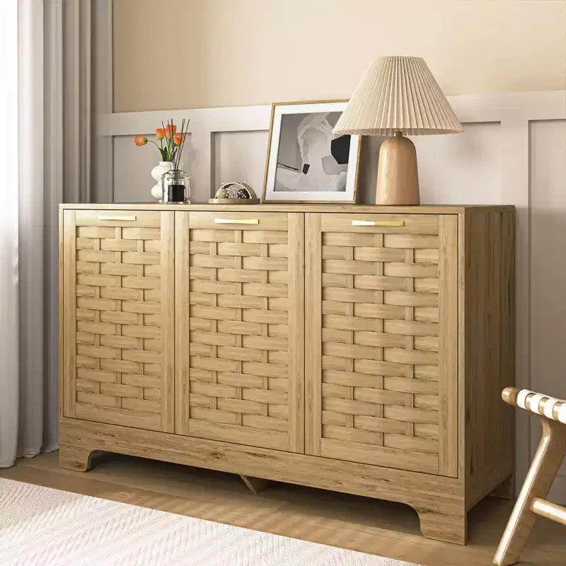 Mobile credenza Accent, mobile contenitore con buffet anti-ribaltamento e ripiano regolabile e 3 ante per corridoio, ingresso, sala da pranzo, soggiorno