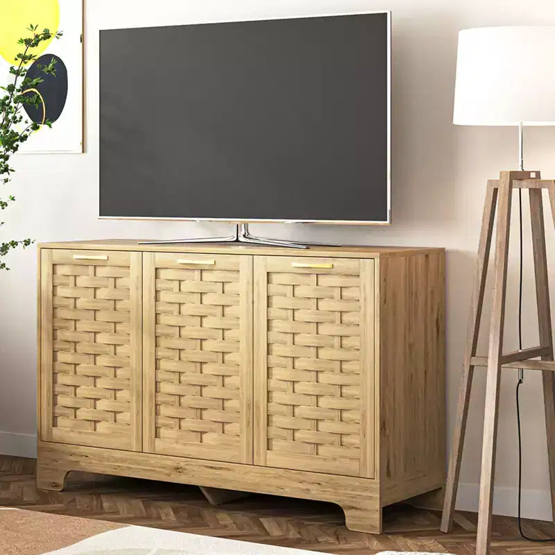Mobile credenza Accent, mobile contenitore con buffet anti-ribaltamento e ripiano regolabile e 3 ante per corridoio, ingresso, sala da pranzo, soggiorno