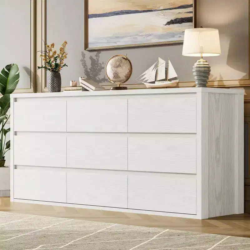 Cassettiera a 9 cassetti per camera da letto, comò ampio e moderno, organizer contenitore grande in legno per soggiorno, corridoio e ingresso