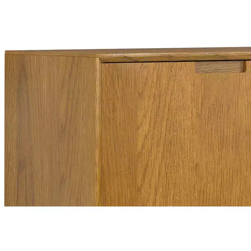 Devlin e Metal Credenza Industriale Rettangolare Larga 60 Pollici con Cassetti Centrali in Impiallacciatura di Rovere