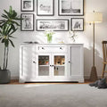 Farmhouse Sideboard Buffet Cabinet with Storage, Kitchen Storage Cabinet with Drawer & Adjustable Shelves for Living Room Hallway