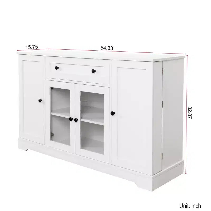 Credenza rustica a buffet con contenitore, mobile contenitore da cucina con cassetto e ripiani regolabili per soggiorno e corridoio