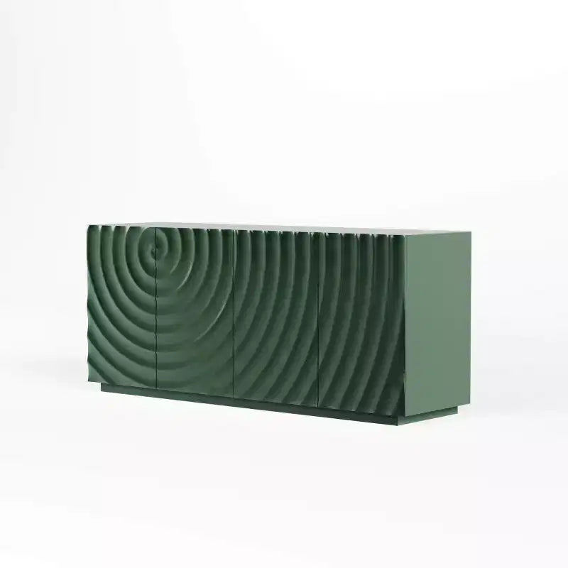 59 Mobile Buffet Moderno a Spirale, Mobile Contenitore Basso per Ingresso con Ante con Texture a Onde 3D - Panipeachy