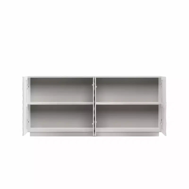 59 Mobile Buffet Moderno a Spirale, Mobile Contenitore Basso per Ingresso con Ante con Texture a Onde 3D - Panipeachy