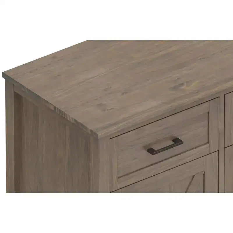 Credenza rettangolare transitoria Cantina in LEGNO MASSELLO larga 54 pollici marrone fumé