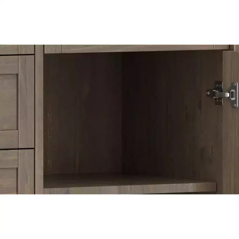 Credenza rettangolare transitoria Cantina in LEGNO MASSELLO larga 54 pollici marrone fumé