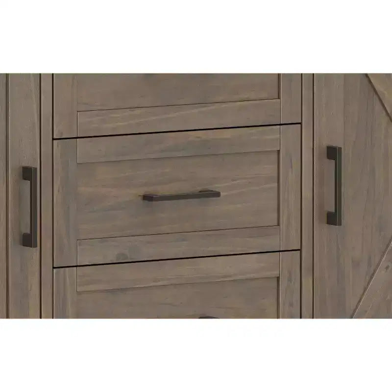 Credenza rettangolare transitoria Cantina in LEGNO MASSELLO larga 54 pollici marrone fumé