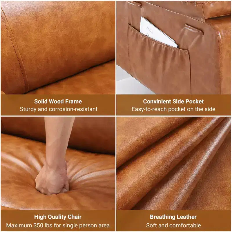 Poltrona reclinabile elevabile per anziani, divano elettrico massaggiante e riscaldato con telecomando, in pelle PU, con tasca laterale, beige