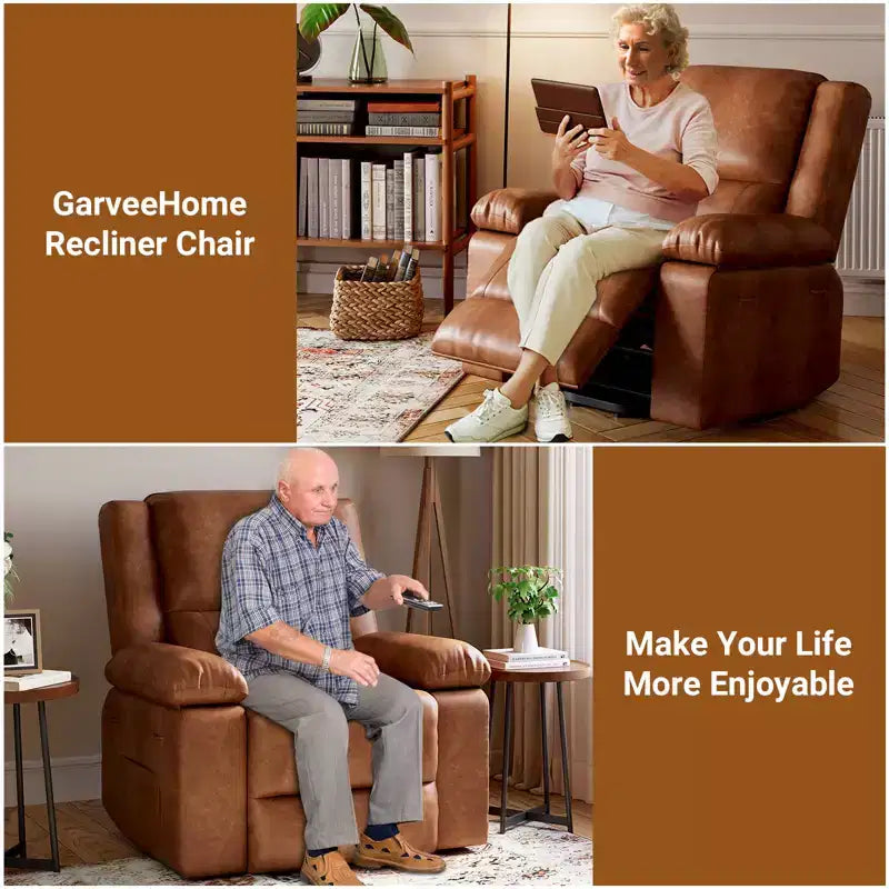 Poltrona reclinabile elevabile per anziani, divano elettrico massaggiante e riscaldato con telecomando, in pelle PU, con tasca laterale, beige