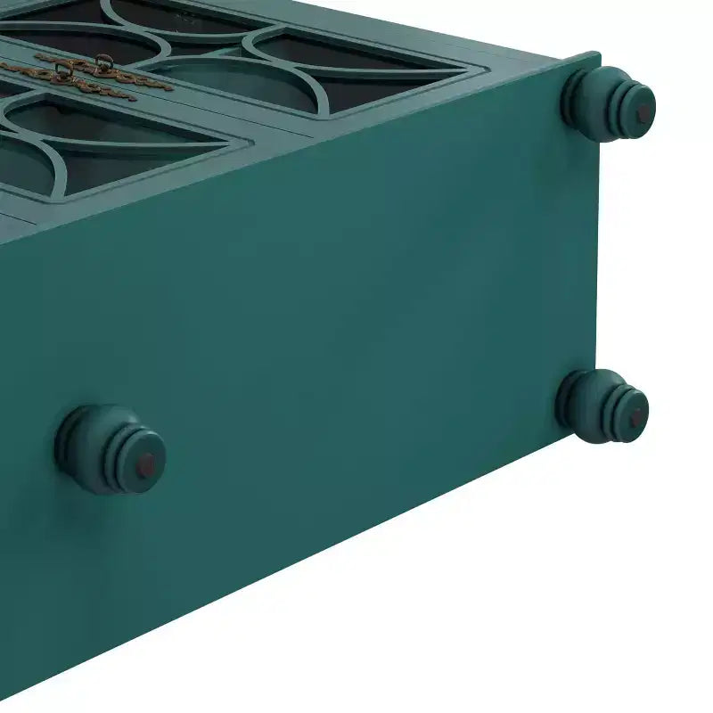 Madia Credenza, Vetrina a 4 Ante con Vetro Temperato, 3 Ripiani Regolabili in Altezza, Mobile Vetrina da Terra per la Casa