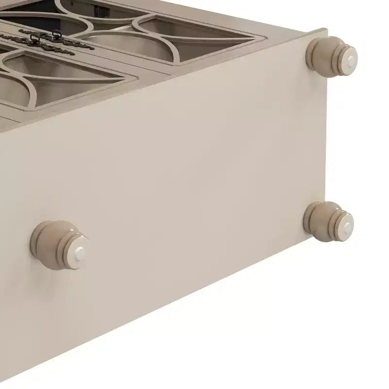 Madia Credenza, Vetrina a 4 Ante con Vetro Temperato, 3 Ripiani Regolabili in Altezza, Mobile Vetrina da Terra per la Casa