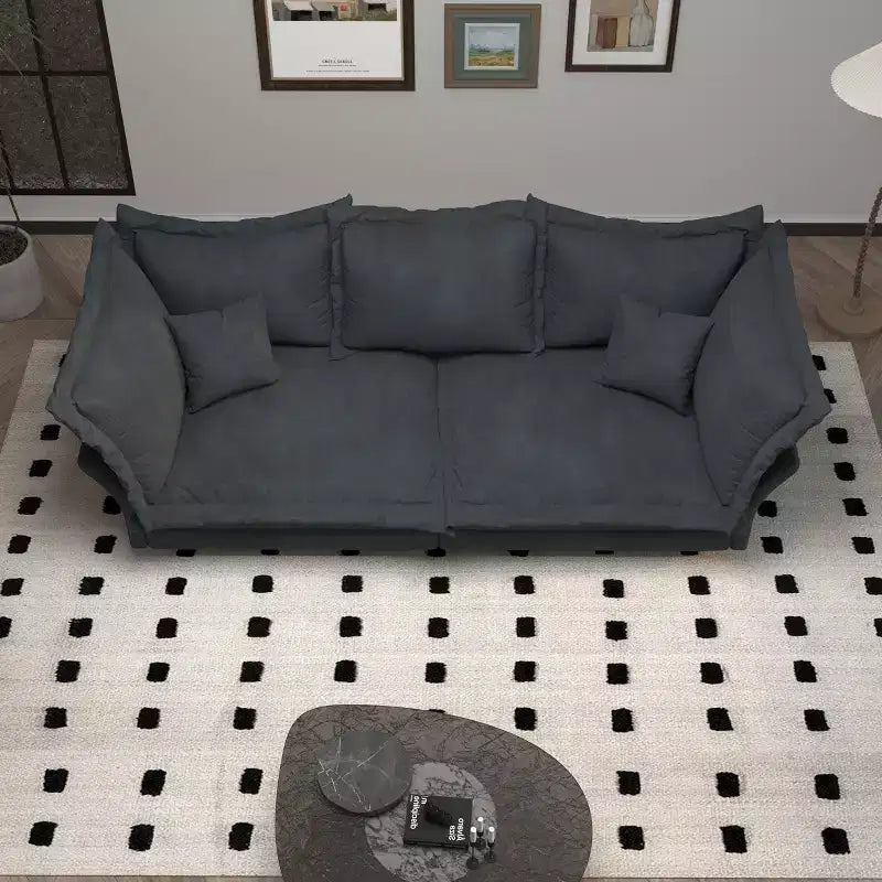Divano modulare componibile, divano con seduta profonda e grandi cuscini, divano letto imbottito per appartamento, soggiorno, hotel, monolocale, ufficio