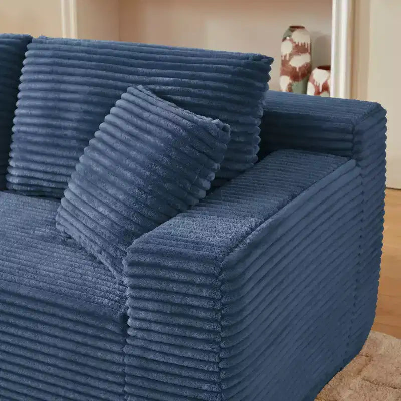 103 Divano Sezionale Modulare Moderno con Chaise Longue, Divano Cloud con Seduta Profonda a L in Corduroy per Soggiorno o Sala Familiare di Piccole Dimensioni-Panipeachy