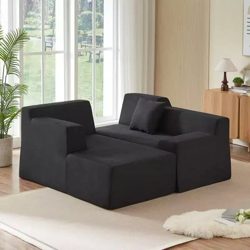 Divano componibile a 3 posti a L Celine di GDFStudio, 245 cm, moderno, rivestito in velluto a coste