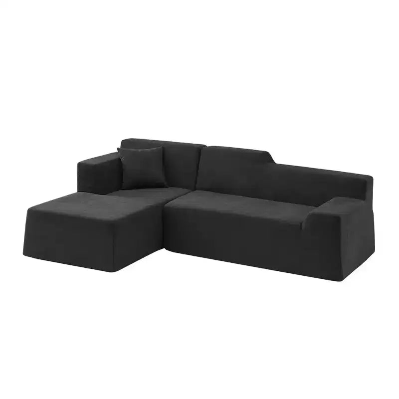 Divano componibile a 3 posti a L Celine di GDFStudio, 245 cm, moderno, rivestito in velluto a coste