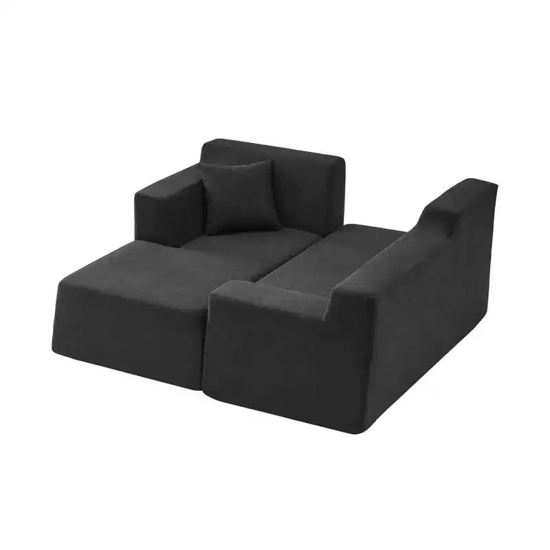 Divano componibile a 3 posti a L Celine di GDFStudio, 245 cm, moderno, rivestito in velluto a coste