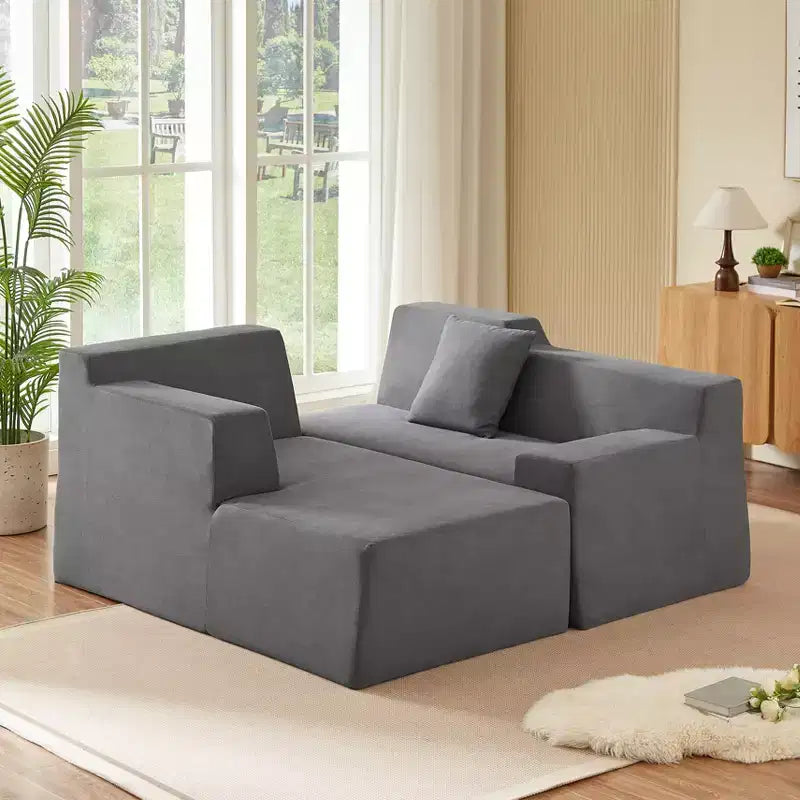 Divano componibile a 3 posti a L Celine di GDFStudio, 245 cm, moderno, rivestito in velluto a coste
