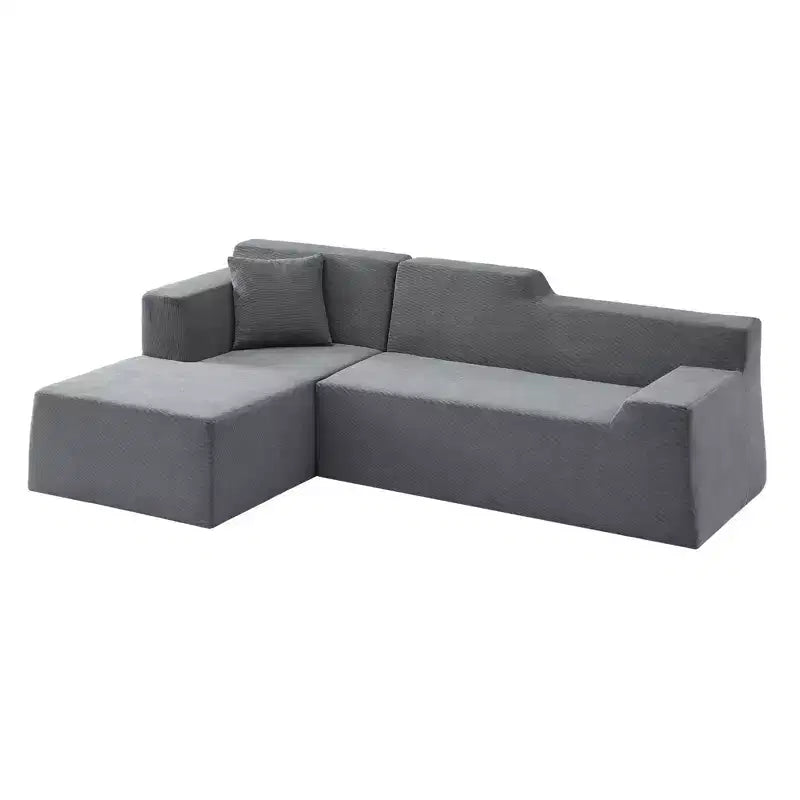 Divano componibile a 3 posti a L Celine di GDFStudio, 245 cm, moderno, rivestito in velluto a coste