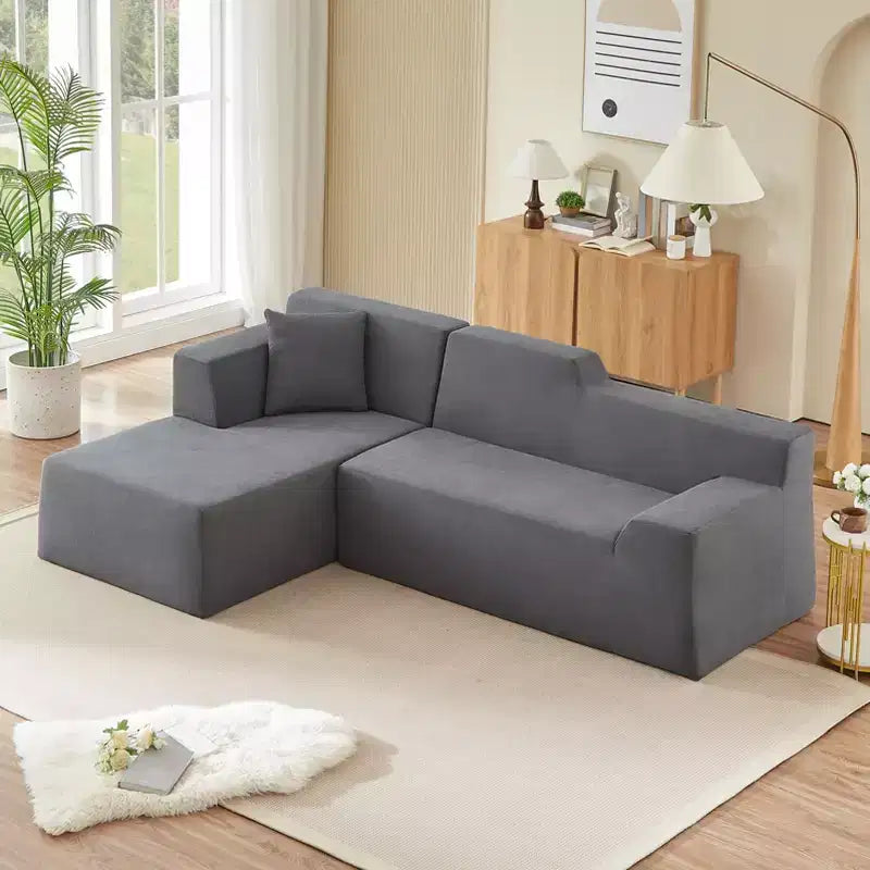 Divano componibile a 3 posti a L Celine di GDFStudio, 245 cm, moderno, rivestito in velluto a coste