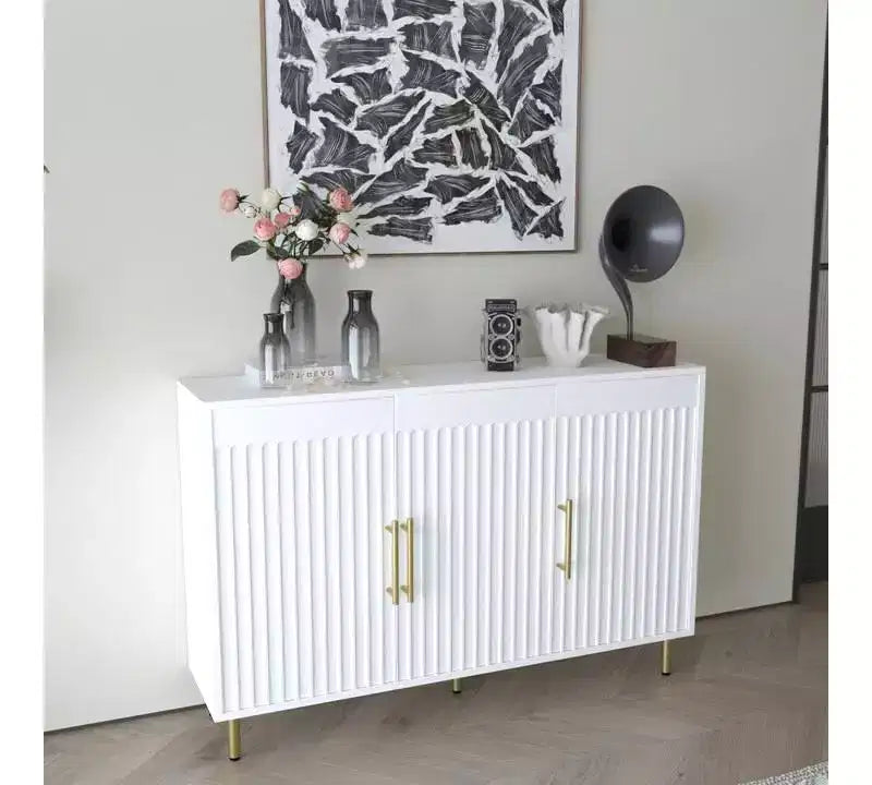 Madia a 3 Ante Grande, Credenza Moderna 55.12 con Spazio di Archiviazione, Consolle Multifunzione per Sala da Pranzo, Ingresso