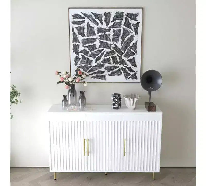 Madia a 3 Ante Grande, Credenza Moderna 55.12 con Spazio di Archiviazione, Consolle Multifunzione per Sala da Pranzo, Ingresso