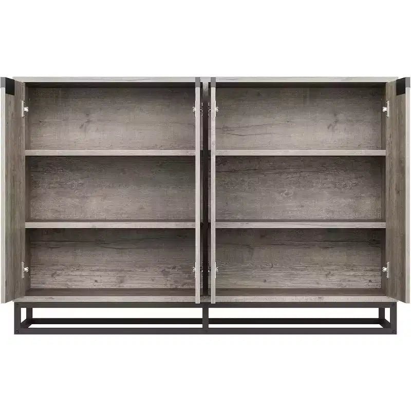 Mobile Credenza a Buffet da 55 Pollici, Mobile Contenitore con 4 Ante e Ripiani Regolabili, Mobile Contenitore da Cucina, Sala da Pranzo, Ingresso, Soggiorno