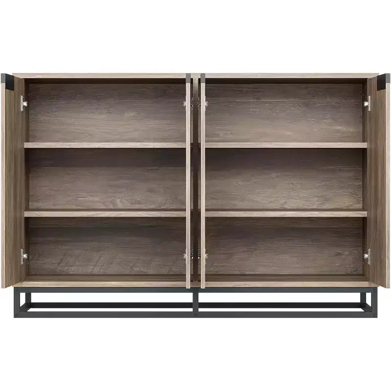 Mobile Credenza a Buffet da 55 Pollici, Mobile Contenitore con 4 Ante e Ripiani Regolabili, Mobile Contenitore da Cucina, Sala da Pranzo, Ingresso, Soggiorno