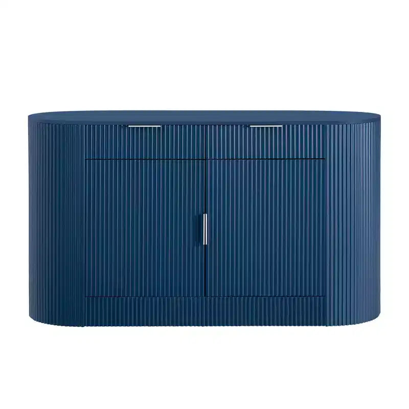 55.1Armoire de rangement, Buffet moderne, Deux portes et tiroirs, Poignées en aluminium, 3 étagères, pour salon/chambre/salle à manger