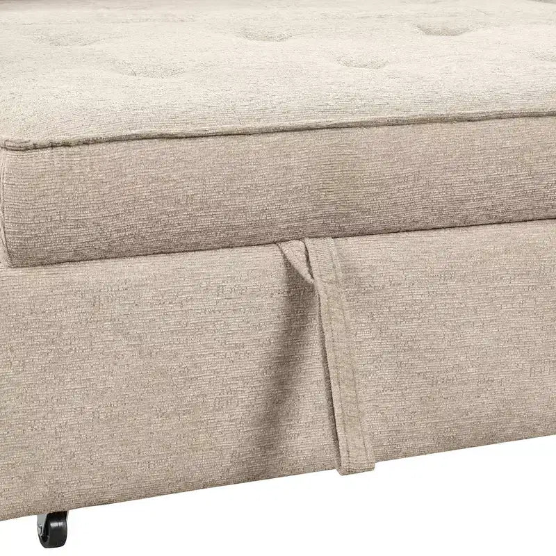 Divano letto estraibile componibile a L moderno 104.5 con 3 posti, chaise longue contenitore e 2 sgabelli per soggiorno