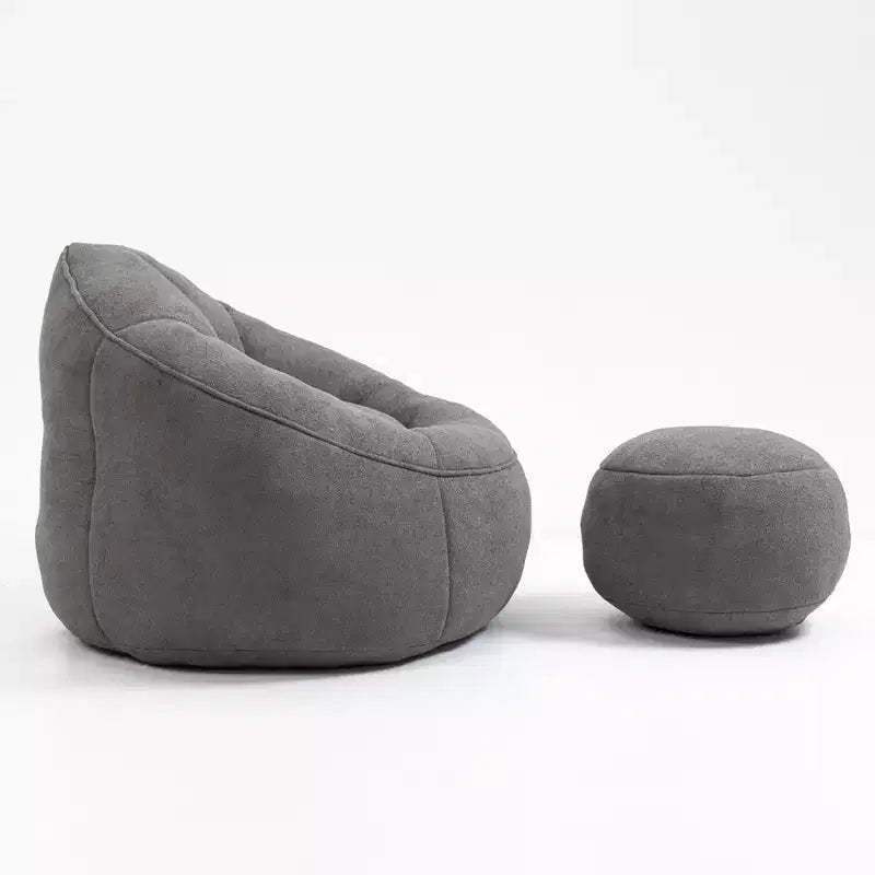 Sedia da divano a sacco Bedding, sedia a sacco con schiuma ad alta pressione, materiale per adulti con imbottitura in schiuma compressa, pouf a sacco con poggiapiedi