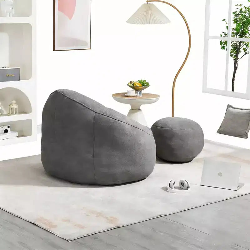 Sedia da divano a sacco Bedding, sedia a sacco con schiuma ad alta pressione, materiale per adulti con imbottitura in schiuma compressa, pouf a sacco con poggiapiedi