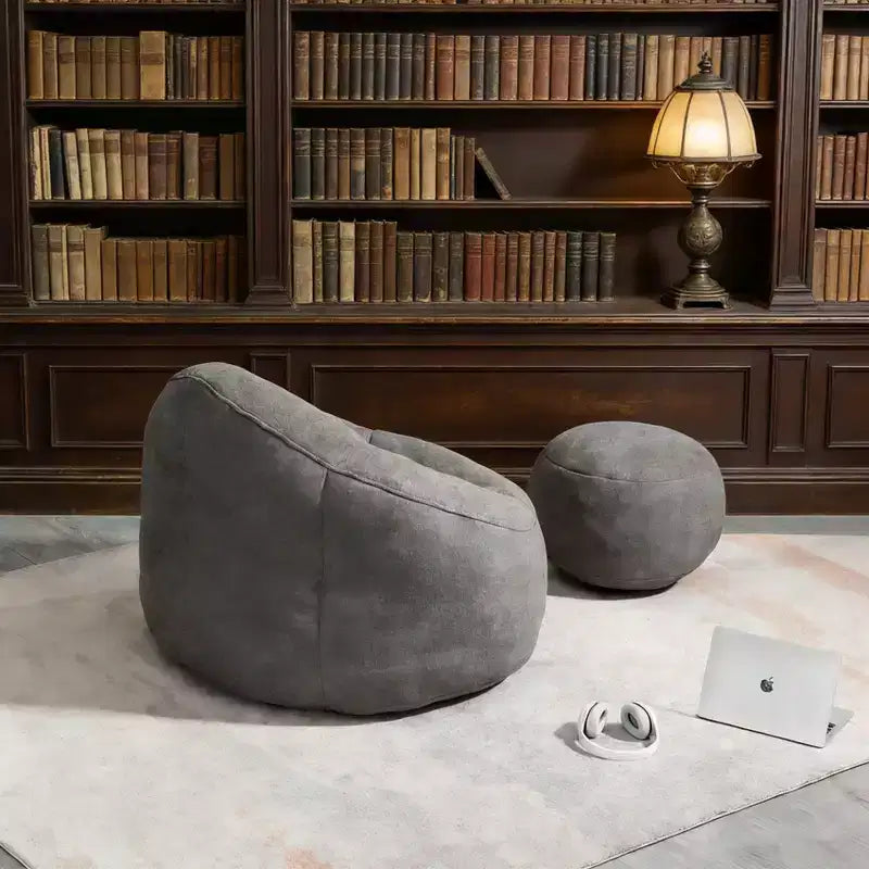 Sedia da divano a sacco Bedding, sedia a sacco con schiuma ad alta pressione, materiale per adulti con imbottitura in schiuma compressa, pouf a sacco con poggiapiedi