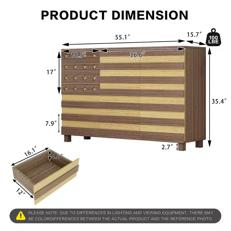 55 Mobile Credenza Buffet, Intagliato a Mano, 2 Cassetti e 3 Ante, Ripiani Regolabili, Contenitore da Cucina Multifunzionale e Consolle per Caffè