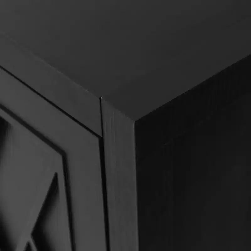 Credenza moderna da fattoria a 4 ante, mobile contenitore con motivo geometrico e ripiani regolabili da 60 pollici - Panipeachy