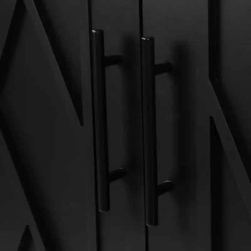 Credenza moderna da fattoria a 4 ante, mobile contenitore con motivo geometrico e ripiani regolabili da 60 pollici - Panipeachy