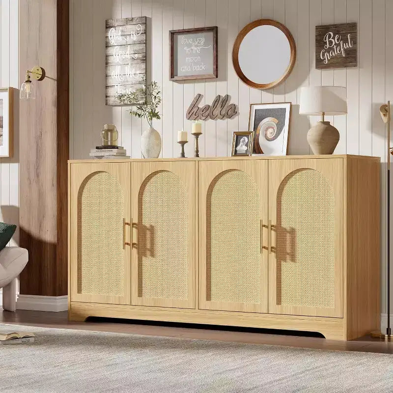 Credenza da buffet a 59 W, grande console portaoggetti e moderno mobile bar accentato per soggiorno, cucina, corridoio, sala da pranzo, ingresso